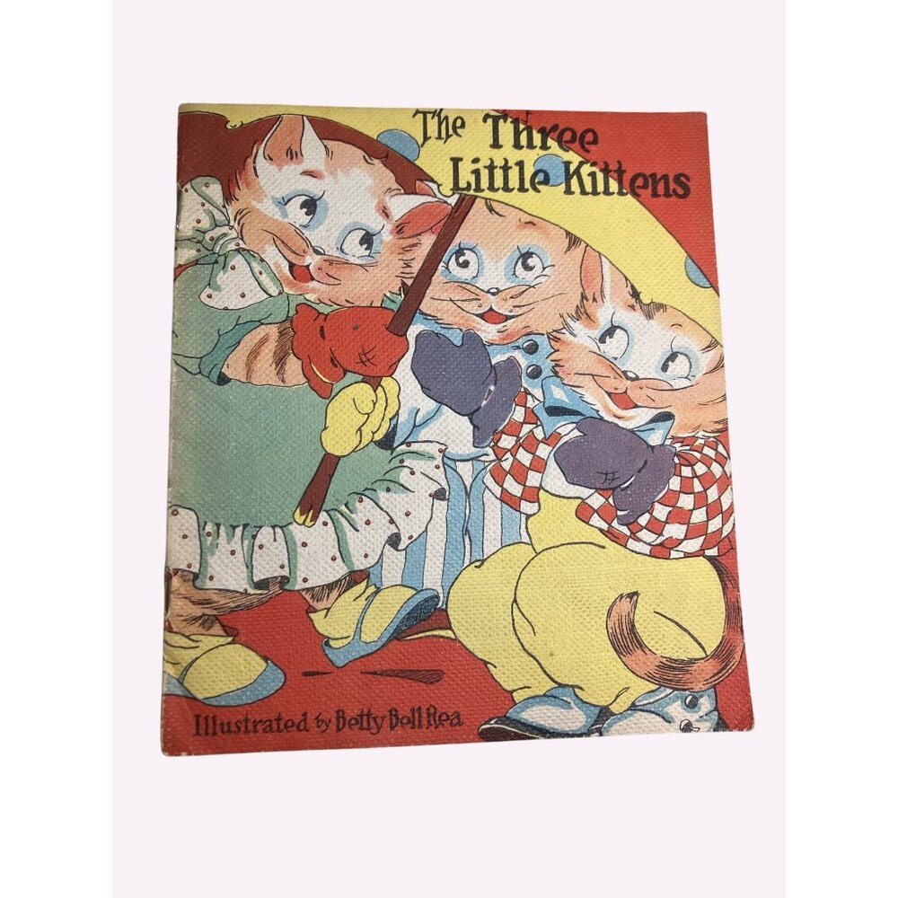 Vintage 1950s Childrens Book "The Three Little Kittens" Nursery Rhyme Storybook